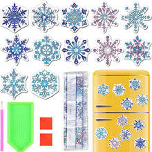 Load image into Gallery viewer, 12PCS Diamond Painting Magnets Refrigerator for Adult Kid Fridge Car (Snowflake)