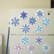 Load image into Gallery viewer, 12PCS Diamond Painting Magnets Refrigerator for Adult Kid Fridge Car (Snowflake)