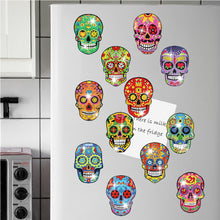 Load image into Gallery viewer, 12PCS Diamond Painting Magnets Refrigerator for Adults Kids Fridge Car (Skull)