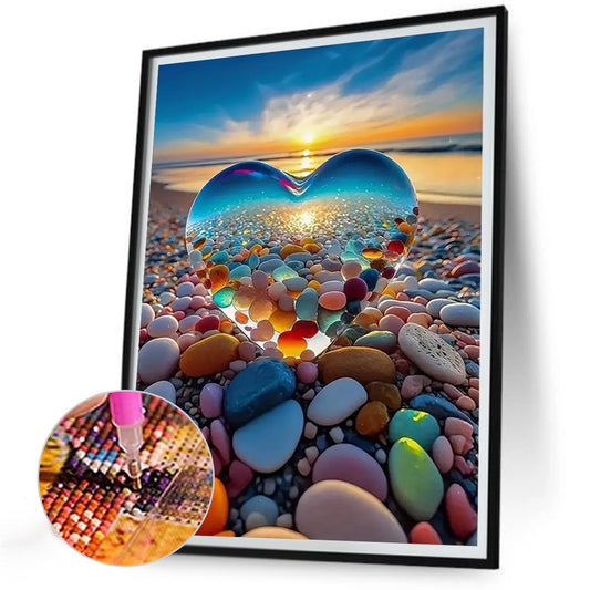 Diamond Painting - Full Round - Dream Beach Love Stone (30*40CM)