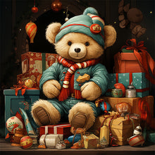 Load image into Gallery viewer, AB Diamond Painting - Full Round - Christmas gift bear (40*40CM)
