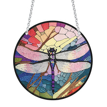 Load image into Gallery viewer, Acrylic Dragonfly Butterfly Round Single-Sided Diamond Painting Hanging Pendant