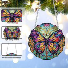 Load image into Gallery viewer, Acrylic Dragonfly Butterfly Round Single-Sided Diamond Painting Hanging Pendant