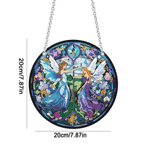 Load image into Gallery viewer, Acrylic Butterfly Elf Round Single-Sided 5D DIY Diamond Painting Dots Pendant