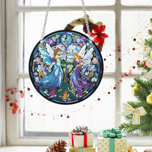 Load image into Gallery viewer, Acrylic Butterfly Elf Round Single-Sided 5D DIY Diamond Painting Dots Pendant