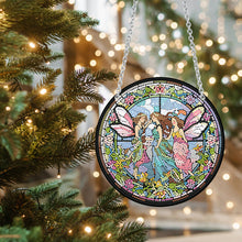 Load image into Gallery viewer, Acrylic Butterfly Elf Round Single-Sided 5D DIY Diamond Painting Dots Pendant