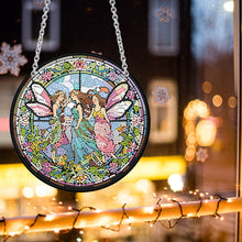 Load image into Gallery viewer, Acrylic Butterfly Elf Round Single-Sided 5D DIY Diamond Painting Dots Pendant