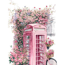 Load image into Gallery viewer, Diamond Painting - Full Round - pink flower phone booth (30*40CM)