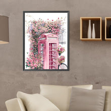 Load image into Gallery viewer, Diamond Painting - Full Round - pink flower phone booth (30*40CM)