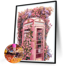 Load image into Gallery viewer, Diamond Painting - Full Round - pink flower phone booth (30*40CM)