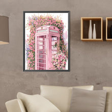 Load image into Gallery viewer, Diamond Painting - Full Round - pink flower phone booth (30*40CM)