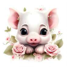 Load image into Gallery viewer, Diamond Painting - Full Round - flower animal piggy (30*30CM)