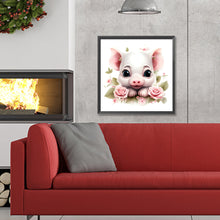 Load image into Gallery viewer, Diamond Painting - Full Round - flower animal piggy (30*30CM)