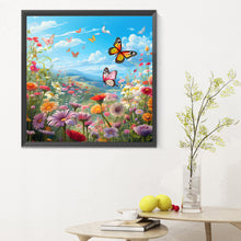 Load image into Gallery viewer, Diamond Painting - Full Round - Garden flowers butterflies (30*30CM)