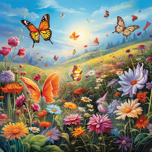 Load image into Gallery viewer, Diamond Painting - Full Round - Garden flowers butterflies (30*30CM)