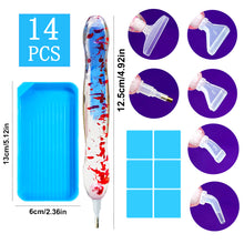 Load image into Gallery viewer, 14PCS Resin Diamond Painting Pen Kit with Trays DIY Diamond Painting Tool (Blue)