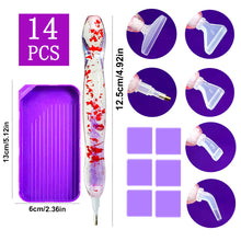 Load image into Gallery viewer, 14PCS Resin Diamond Painting Pen with Trays DIY Diamond Painting Tool (Purple)
