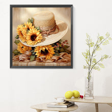 Load image into Gallery viewer, Diamond Painting - Full Round - straw hat sunflower (30*30CM)