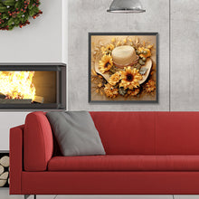 Load image into Gallery viewer, Diamond Painting - Full Round - straw hat sunflower (30*30CM)
