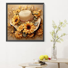 Load image into Gallery viewer, Diamond Painting - Full Round - straw hat sunflower (30*30CM)