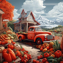 Load image into Gallery viewer, Diamond Painting - Full Round - vintage car pumpkin (30*30CM)