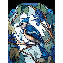 Load image into Gallery viewer, Diamond Painting - Full Round - glass art blue jay (30*40CM)