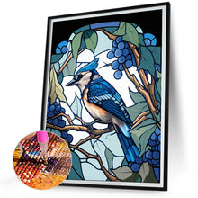 Load image into Gallery viewer, Diamond Painting - Full Round - glass art blue jay (30*40CM)