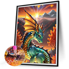 Load image into Gallery viewer, Diamond Painting - Full Round - dragon and sunrise (30*40CM)