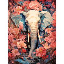 Load image into Gallery viewer, Diamond Painting - Full Round - Elephant among flowers (30*40CM)