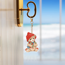 Load image into Gallery viewer, 7PCS Double Sided Special Shape Diamond Painting Art Keychain Pendant (Bear)