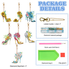 Load image into Gallery viewer, 7PCS Double Sided Special Shape Diamond Painting Keychain Pendant (High Heels)
