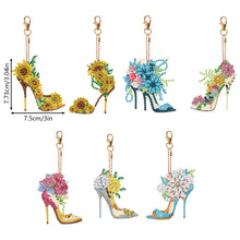 Load image into Gallery viewer, 7PCS Double Sided Special Shape Diamond Painting Keychain Pendant (High Heels)