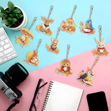 Load image into Gallery viewer, 9PCS Full Drill Keyring Bird Bear Double Sided Special Shape Diamond Art Keyring