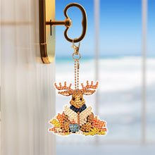 Load image into Gallery viewer, 9PCS Full Drill Keyring Bird Bear Double Sided Special Shape Diamond Art Keyring