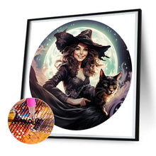 Load image into Gallery viewer, Diamond Painting - Full Round - Witch and Cat (30*30CM)