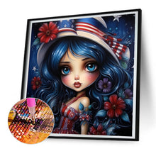 Load image into Gallery viewer, Diamond Painting - Full Round - cartoon flag girl (30*30CM)