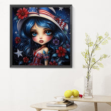 Load image into Gallery viewer, Diamond Painting - Full Round - cartoon flag girl (30*30CM)