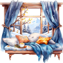 Load image into Gallery viewer, Diamond Painting - Full Round - winter window (30*30CM)