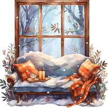 Load image into Gallery viewer, Diamond Painting - Full Round - winter window (30*30CM)