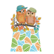 Load image into Gallery viewer, Round Diamond Painting Desktop Decor for Office Desktop (Travelling Resting Owl)