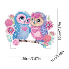 Load image into Gallery viewer, Round Diamond Painting Desktop Decorations for Office Desktop Decor (Happy Owl)