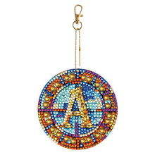 Load image into Gallery viewer, A-Z 26 Letters Double Sided Special Shape Diamond Painting Keychain Pendant (A)