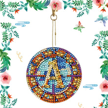 Load image into Gallery viewer, A-Z 26 Letters Double Sided Special Shape Diamond Painting Keychain Pendant (A)