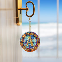 Load image into Gallery viewer, A-Z 26 Letters Double Sided Special Shape Diamond Painting Keychain Pendant (A)
