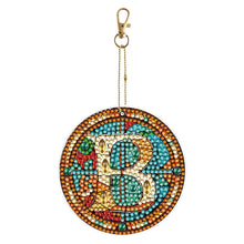 Load image into Gallery viewer, A-Z 26 Letters Double Sided Special Shape Diamond Painting Keychain Pendant (B)