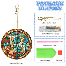 Load image into Gallery viewer, A-Z 26 Letters Double Sided Special Shape Diamond Painting Keychain Pendant (B)