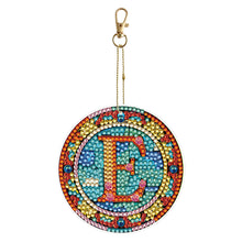 Load image into Gallery viewer, A-Z 26 Letters Double Sided Special Shape Diamond Painting Keychain Pendant (E)