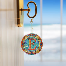 Load image into Gallery viewer, A-Z 26 Letters Double Sided Special Shape Diamond Painting Keychain Pendant (E)