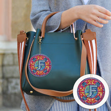 Load image into Gallery viewer, A-Z 26 Letters Double Sided Special Shape Diamond Painting Keychain Pendant (F)