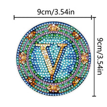 Load image into Gallery viewer, A-Z 26 Letters Double Sided Special Shape Diamond Painting Keychain Pendant (V)
